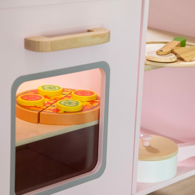 Houten pizza speelset met groenten