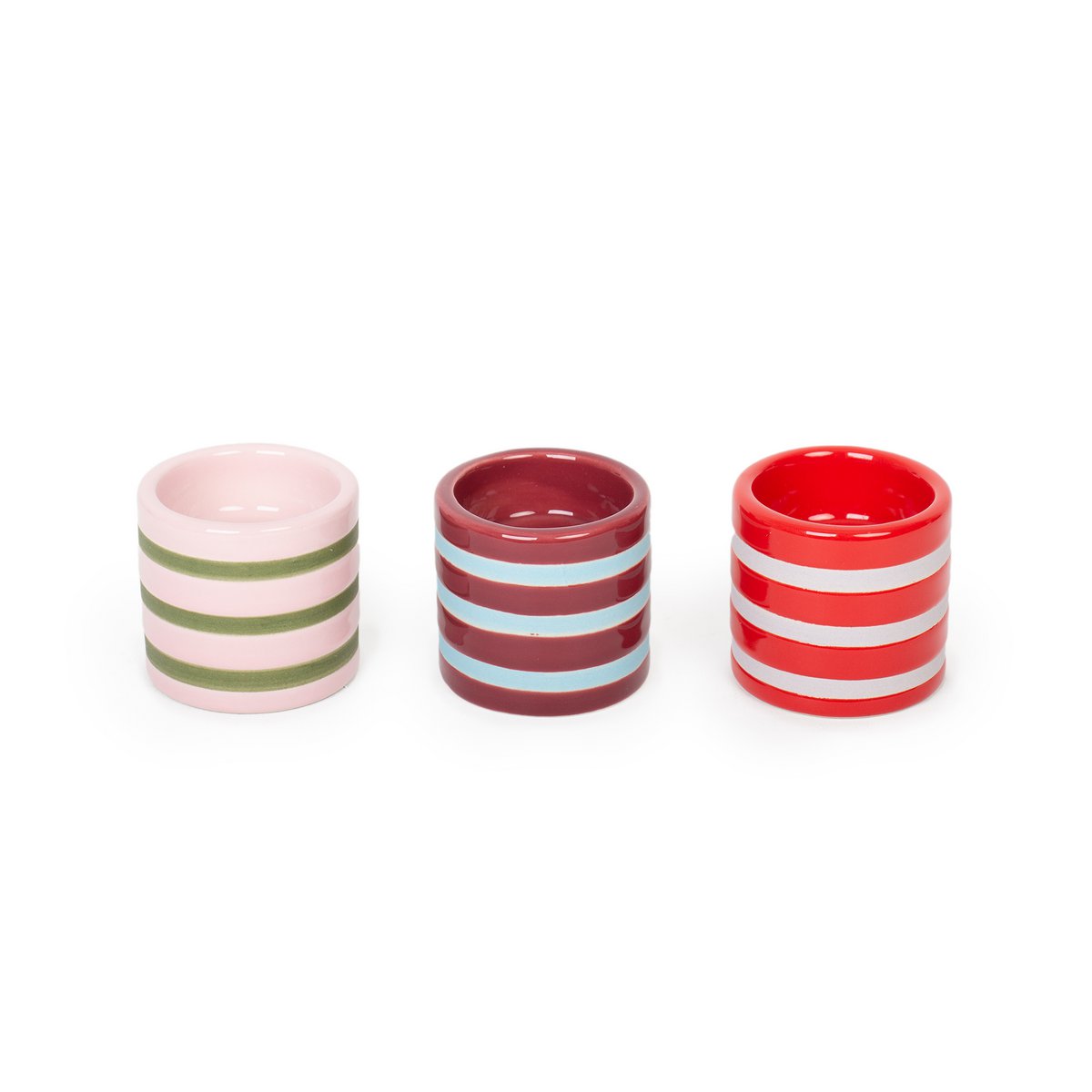 PACK OF 2 TROPICAL CERAMIC CANDLE HOLDERS HF