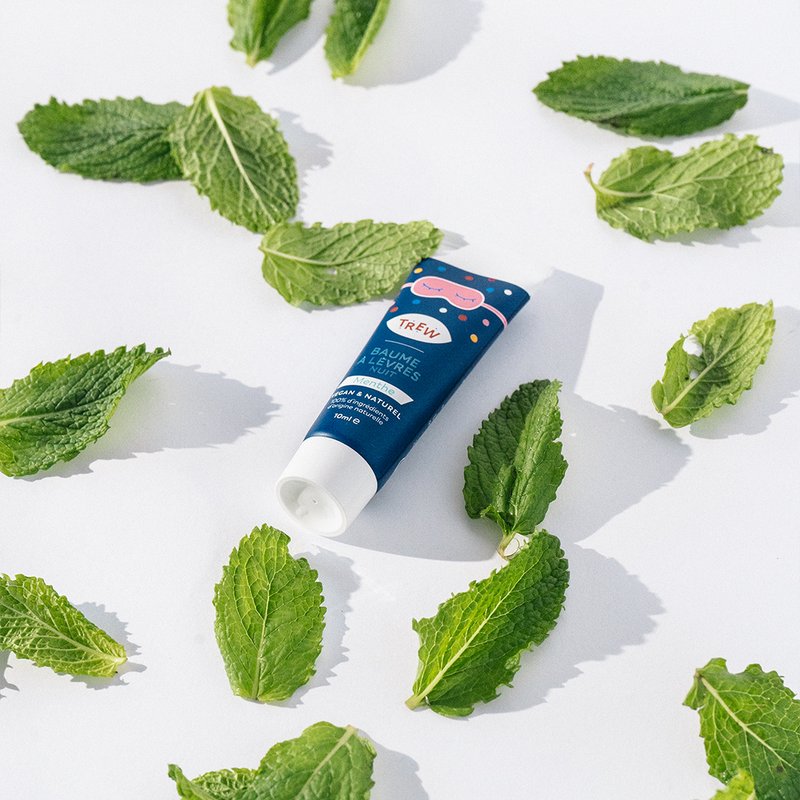 Balsam do ust na noc o zapachu mięty 100% naturalny i wegański