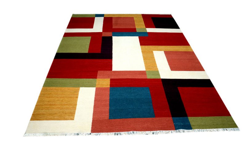 Alfombra Coral Moderna Hecha A Mano