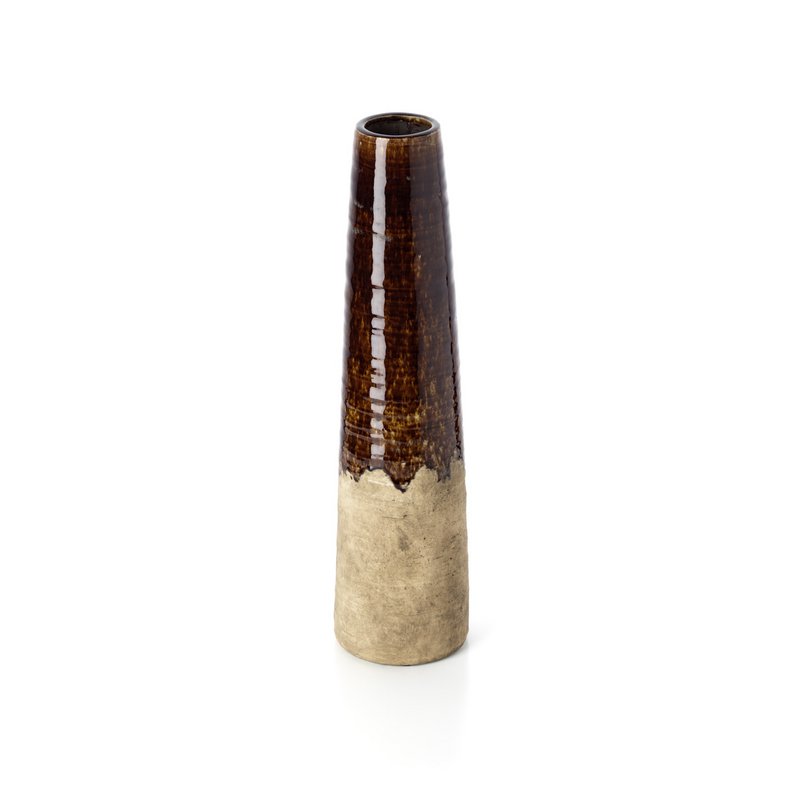 The Amber Cone Vase - Betonbrun - L