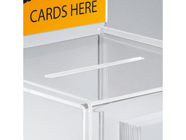 Promotional box Sigel transparent A5 21x36x21cm, including holder for pen and flyer