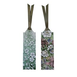 Bookmarks - 80 pieces green ribbon with display