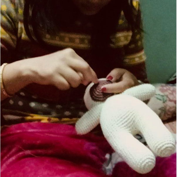 Luna-Leena bulldog Lewis - organic cotton - hand crocheted in Nepal