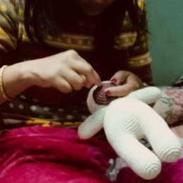 Luna-Leena bulldog Lewis - organic cotton - hand crocheted in Nepal
