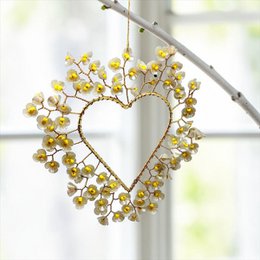 Decoratie SPARKLE Hart Bloem mint