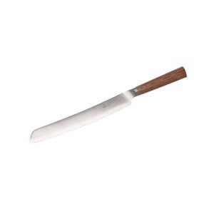PUMA IP 10" bread saw made of Japanese VG-10 Damascus steel with walnut pakka wood handle