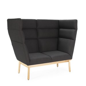 BANK 141X71X119 NATUURLIJK HOUT/STOF L802-13 DONKERGRIJS TH1579100