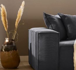 Van Morris 4-seater, Concrete Grey, Exclusive Corduroy from the Belgium company BRUTEX