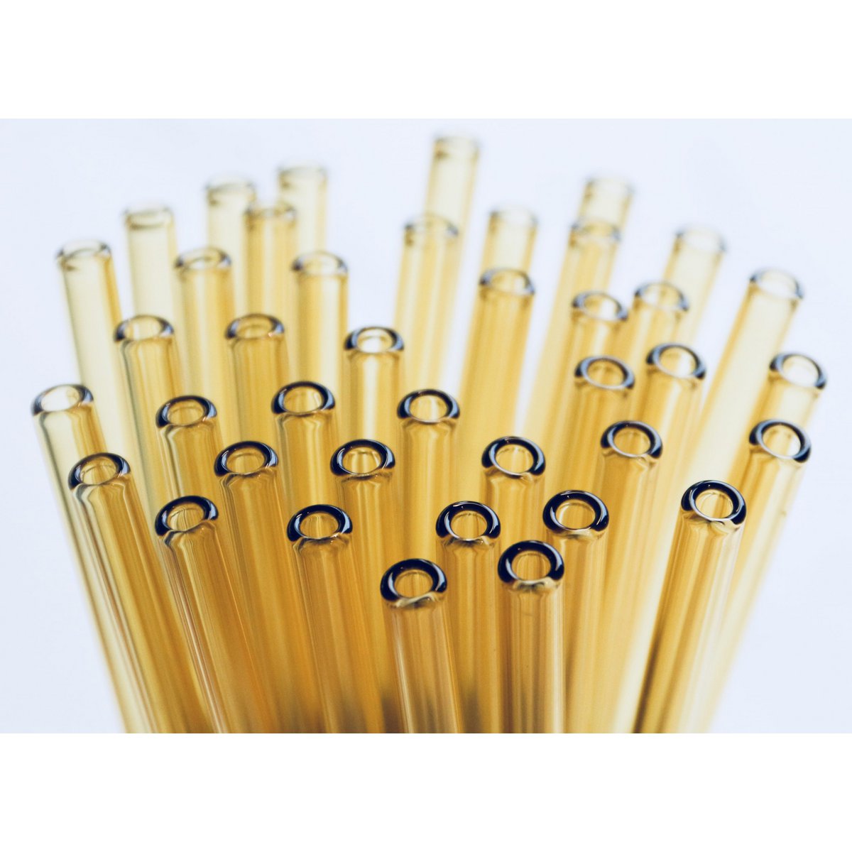 Pailles en verre borosilicaté jaune - paquet de 25
