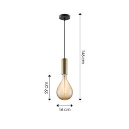 Home Sweet Home hanglamp brons Saga Pear - G160 - dimbaar E27 amber