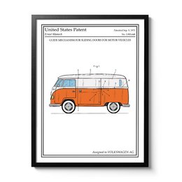 VW Bus color patent poster