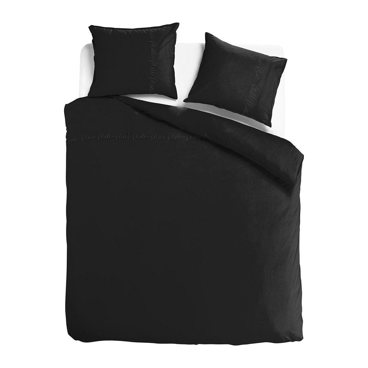 Melli Mello Back to Black Dekbedovertrek | Luxe Percal Katoen | Tijdloos Zwart