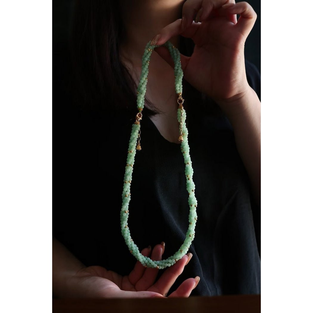 Lucky Jade Flettet Halskæde & Armbånd Sæt