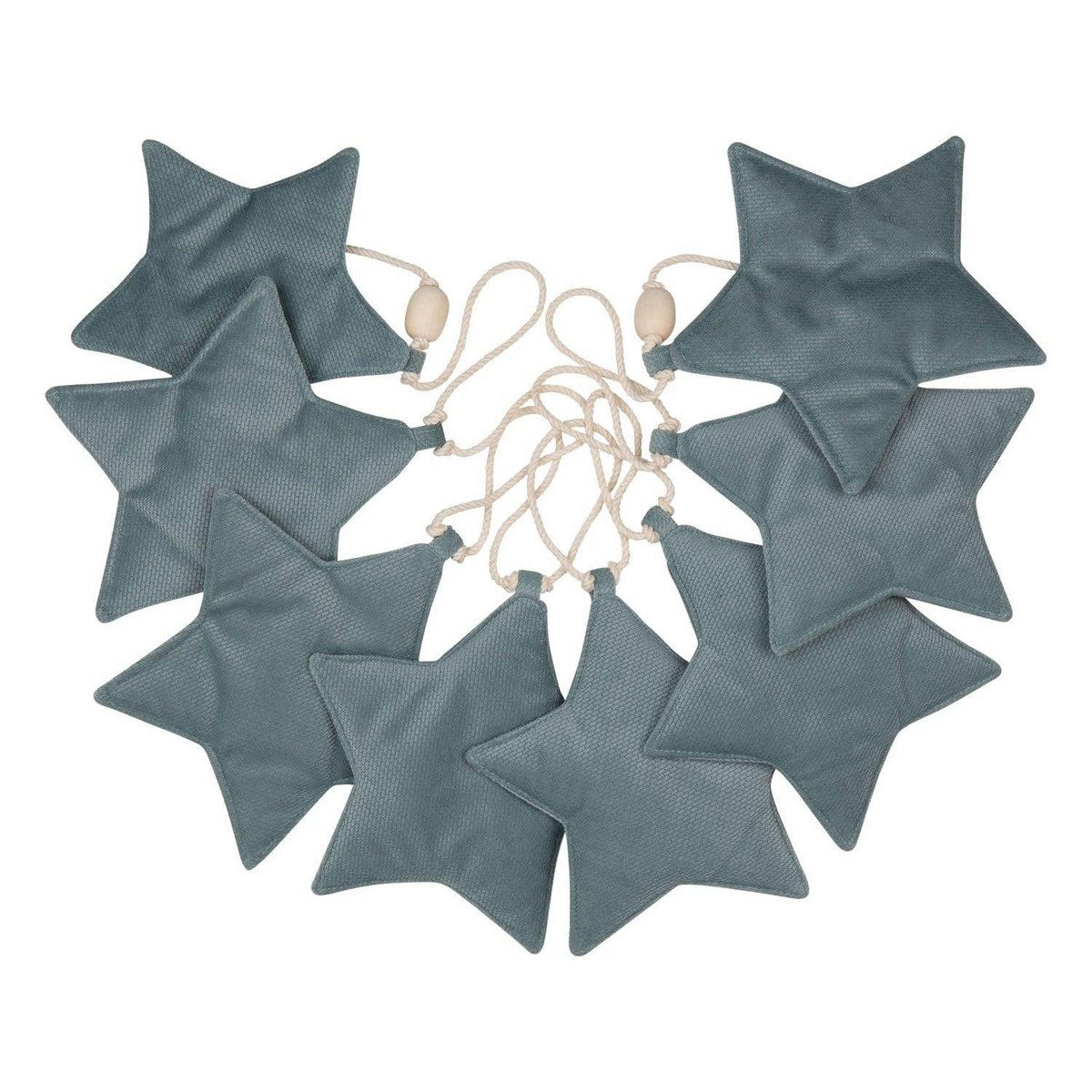 Guirlande de velours "Grey Mint Dust" avec des étoiles