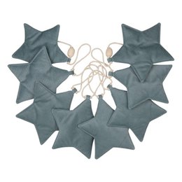 Guirlande de velours "Grey Mint Dust" avec des étoiles