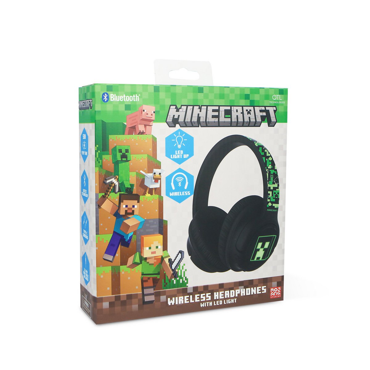 Minecraft - Led Light Up - bluetooth headphones