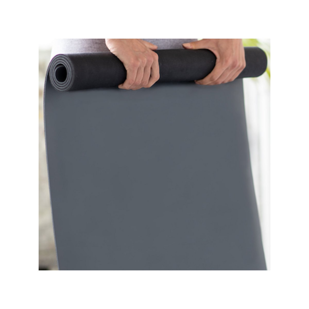 Yogamat natuurrubber - lichtgrijs