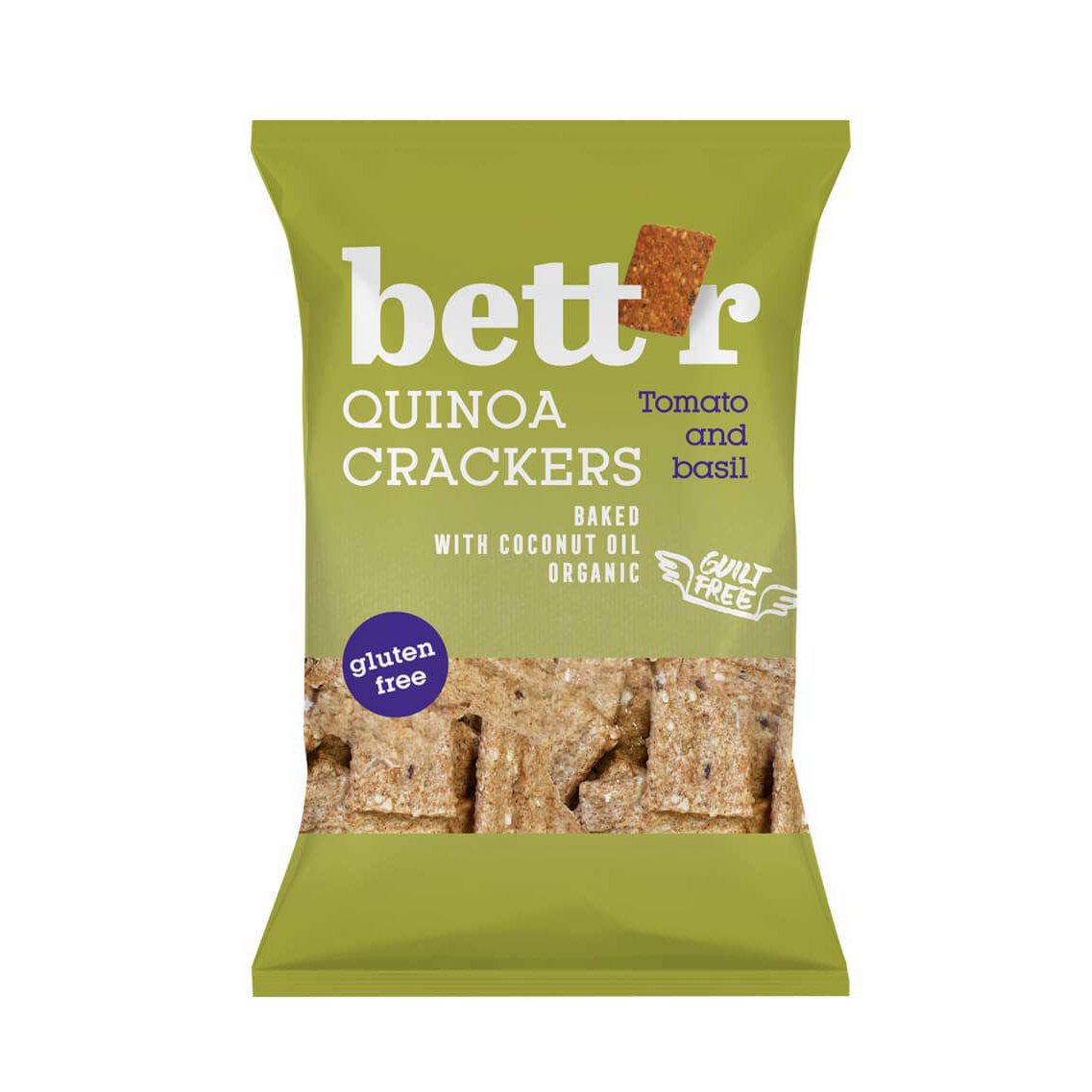 Quinoa Crackers Tomato & Basil, organic, Bett'r, 100g