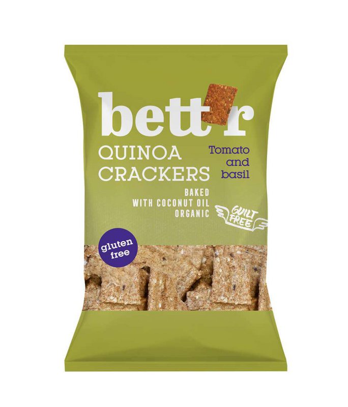 Quinoa Crackers Tomato & Basil, organic, Bett'r, 100g