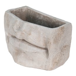 Bloempot Mond 21x13x14 cm Grijs Steen Bloempot Binnen