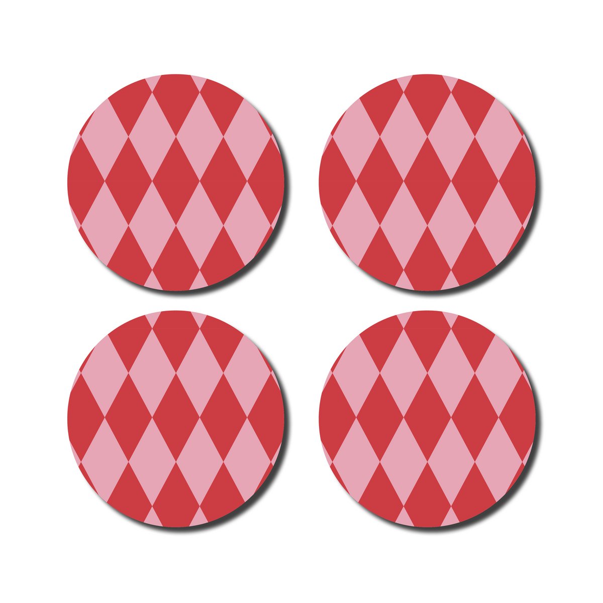 Sous-verres · Diamant rose/rouge
