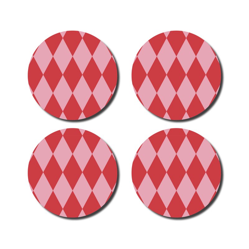 Sous-verres · Diamant rose/rouge