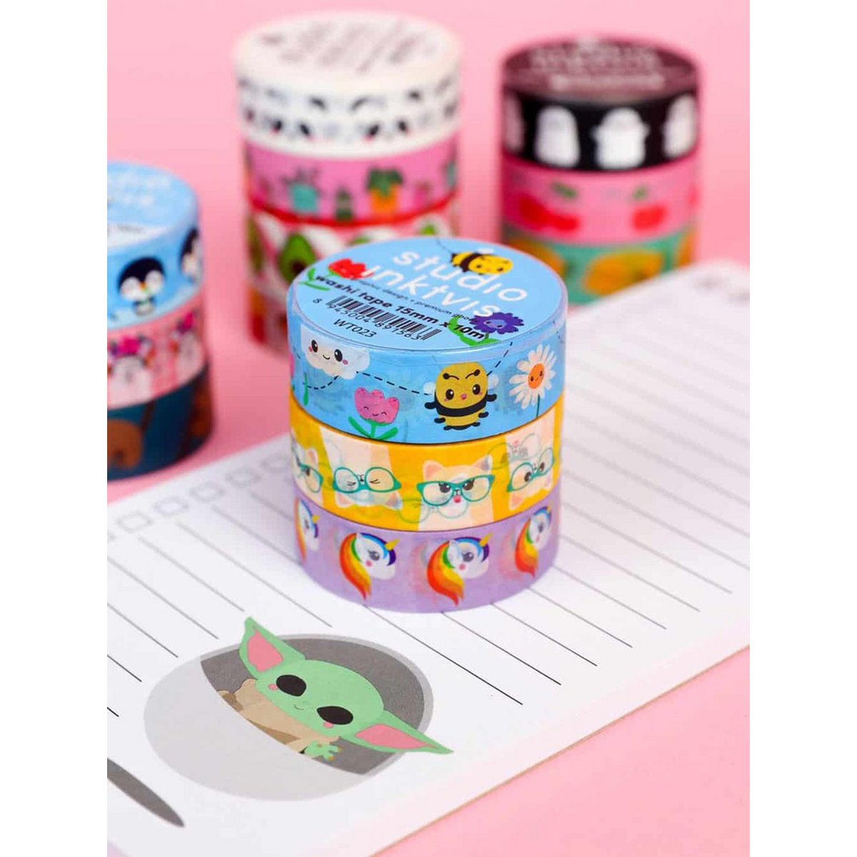 Washi tape Kat med briller