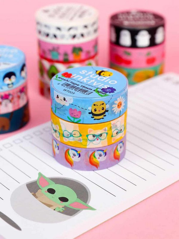 Washi tape Kat med briller
