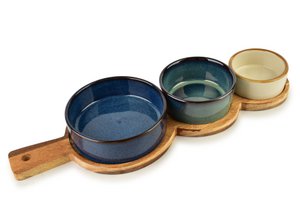 Serving Board with 3 Bowls MODERN KITCHEN Multicolour 35x12c