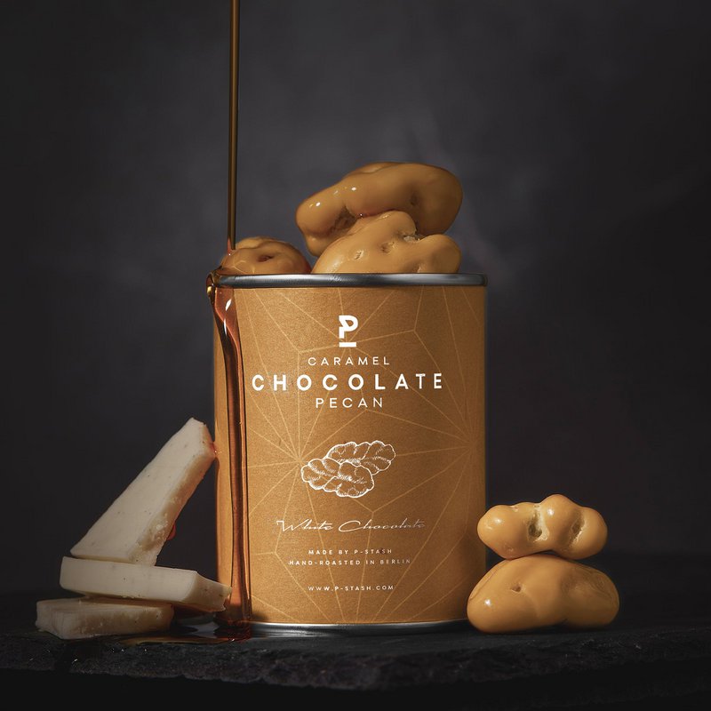 12x Pecan - Hvid Chokolade med Karamel - Mini 60g