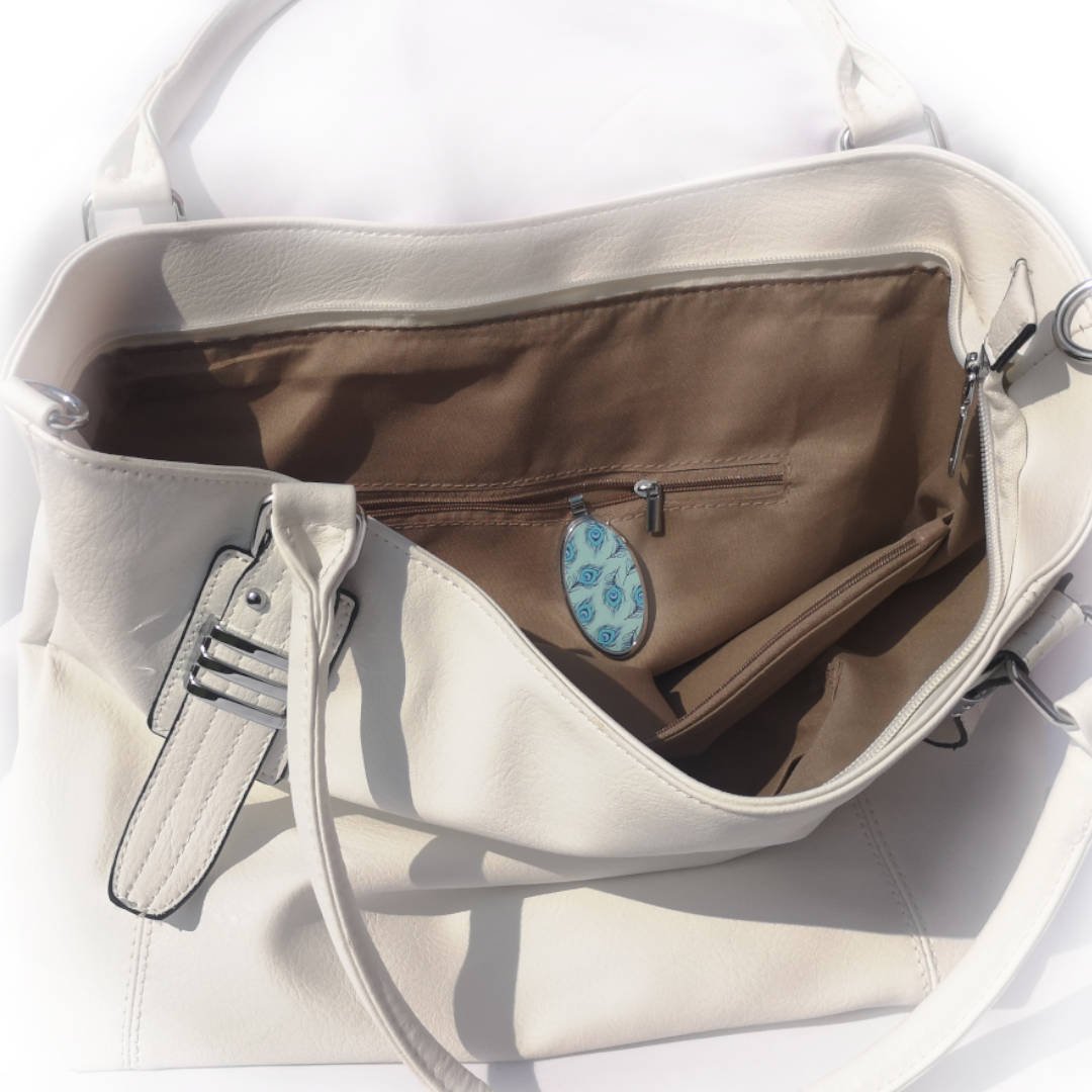 Plumes de paon : porte-clés et téléphone magnétique de créateur, pour sac à main, voiture, maison