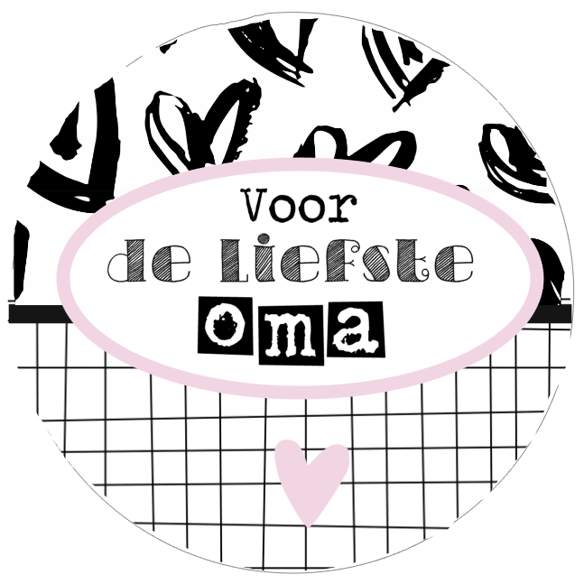 Knopfspiegel 56mm mit Text "Für die süßeste Oma".