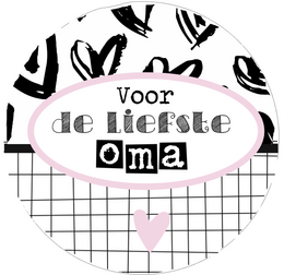 Knopfspiegel 56mm mit Text "Für die süßeste Oma".
