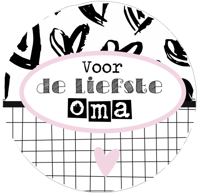 Knopfspiegel 56mm mit Text "Für die süßeste Oma".