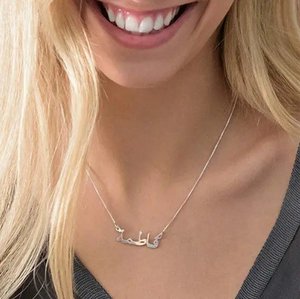 Gepersonaliseerde roestvrijstalen ketting aangepaste naamchoker hanger