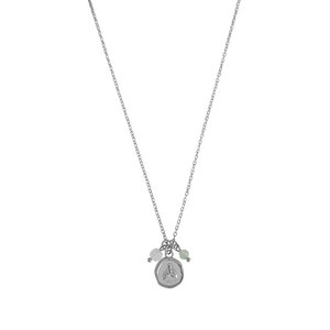 Necklace Jade, Chalcedony & Mermaid - Silver