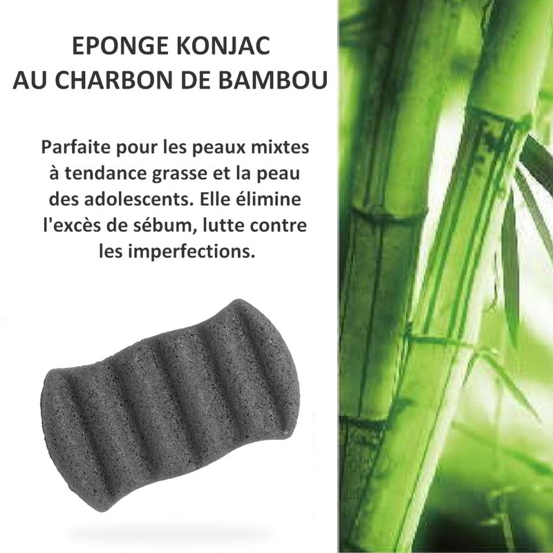 Konjac XL Body Sponge with Bamboo Charcoal