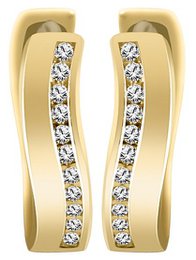 333/- Guld "Helmi" folde øreringe, zirkonia kant, gult guld, 8 karat