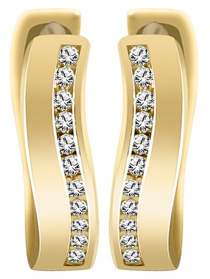 333/- Guld "Helmi" folde øreringe, zirkonia kant, gult guld, 8 karat