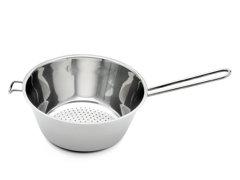 Blanchiersieb aus Edelstahl mit flachem Boden Ø 22 cm