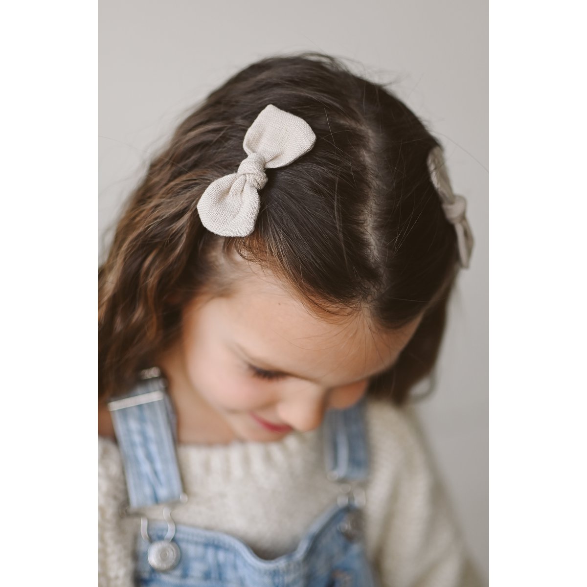 Mini fiocchi in lino 100% su clip a coccodrillo, set di 2 per bambini e adulti Copia
