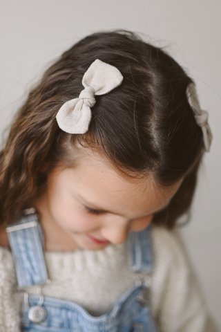 Mini-Schleifen aus 100 % Leinen mit Krokodilklemmen, 2er-Set für Kinder und Erwachsene
