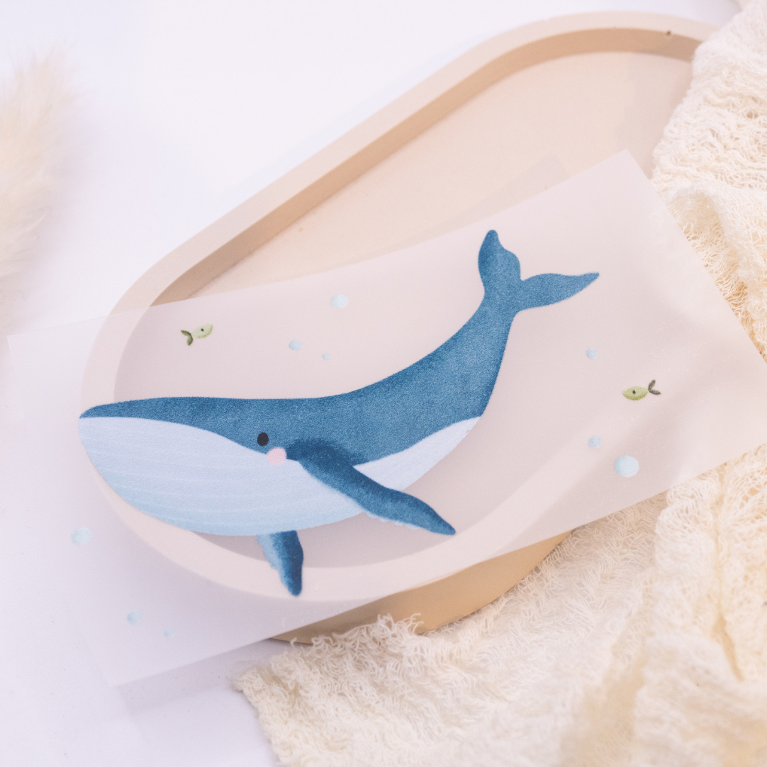 Iron-on whale patch children's shirt Wale Island - decorate gift shirt