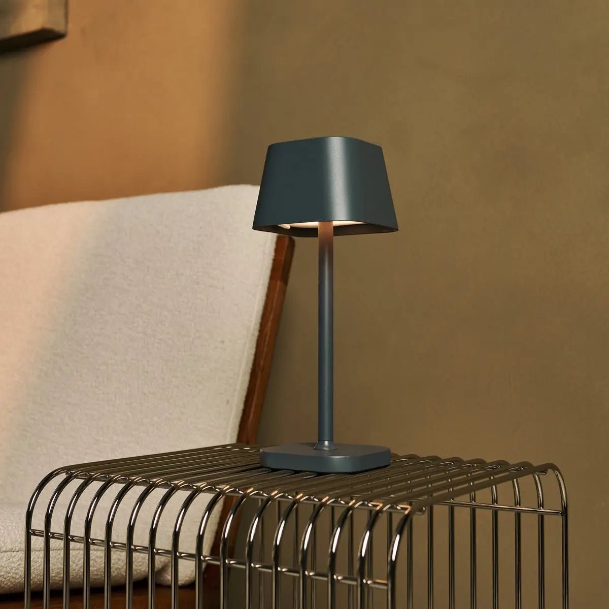 Ava Stone Grey Rechargeable Table Lamp