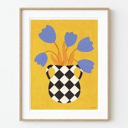 Vase og tulipaner kunstprint