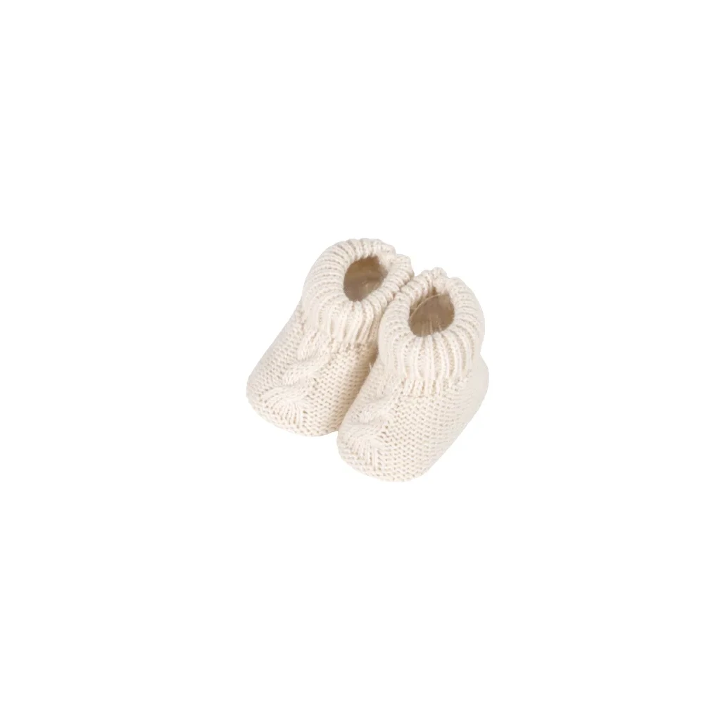 Patucos de punto trenzado para bebé, color crudo, paquete de 10