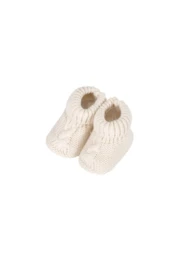 Patucos de punto trenzado para bebé, color crudo, paquete de 10