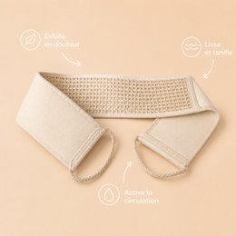 Horsehair Massage Strap - Horsehair Side and Soft Cotton Side - Scrub Effect Toilet Strap for the Shower - Against Orange Skin