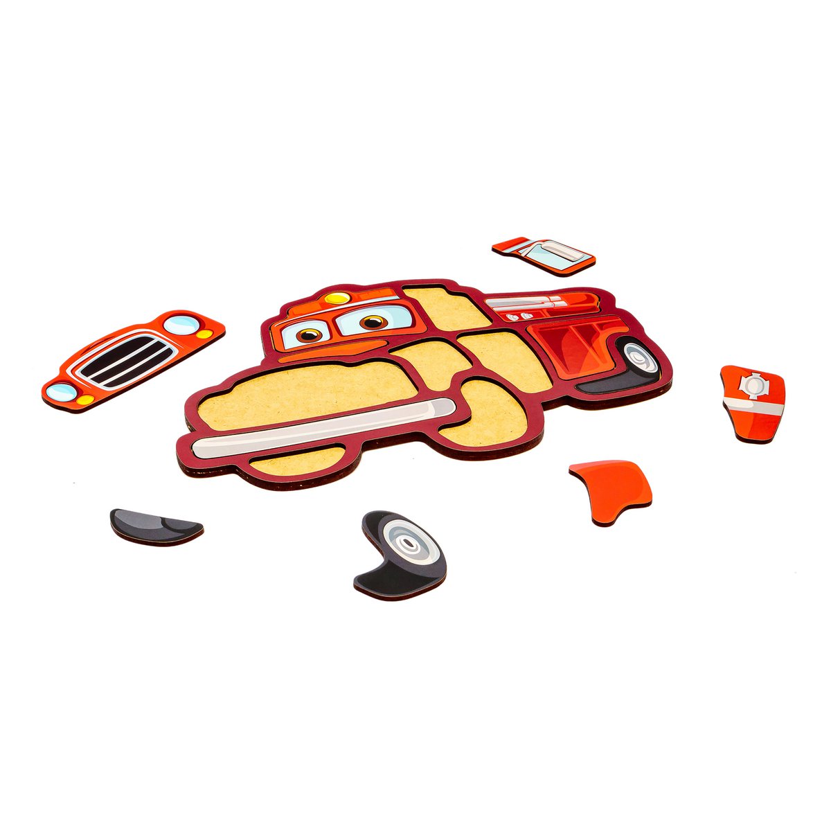 Wooden Fire Truck Puzzle for Kids